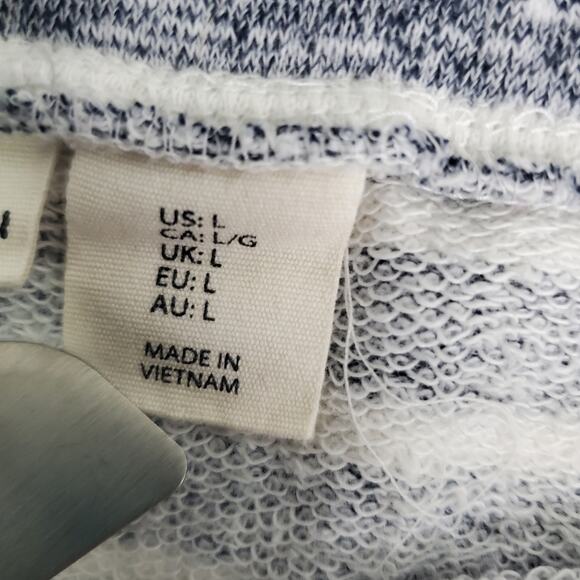 Dakini Skirt Size Large Gray White Striped Pull-On Drawstring Womens - Picture 6 of 10